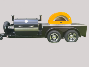 RAGING BULL Dual Wood Fired Pizza Oven and Pellet Smoker Mobile Trailer